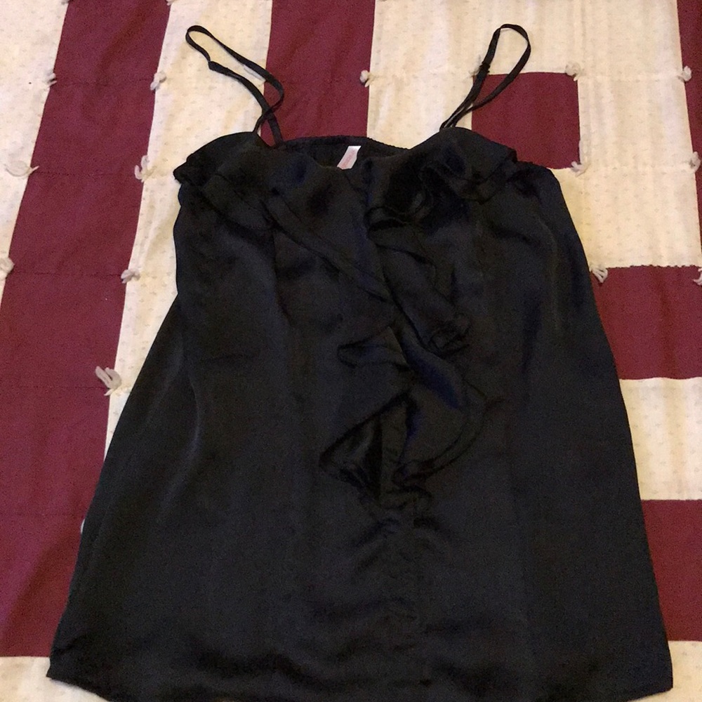 Black ruffle camisole